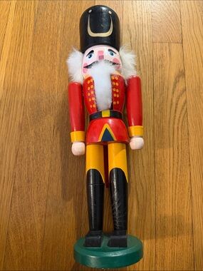 Hand-Painted Wooden Nutcracker in Red, Yellow & Black